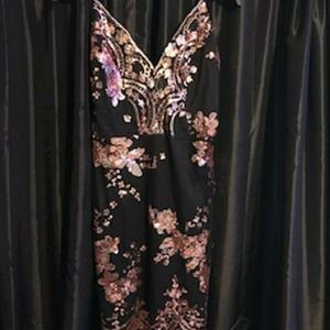 Rose Gold & Black Homecoming dress